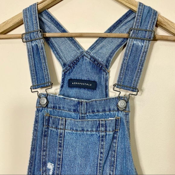 Aeropostale Denim Distressed Overall Dress - Picture 5 of 6